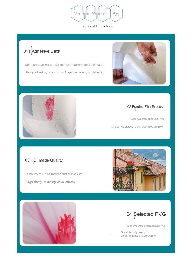 NIBEMINENT 3D Door Stickers for Interior Doors Moroccan Style Ancient Water Fountain with Colorful Mosaic Tiles Vinyl Removable Self Adhesive Door Poster Wallpaper Mural Decals for Bedroom 95 x 215 cm - Image 3