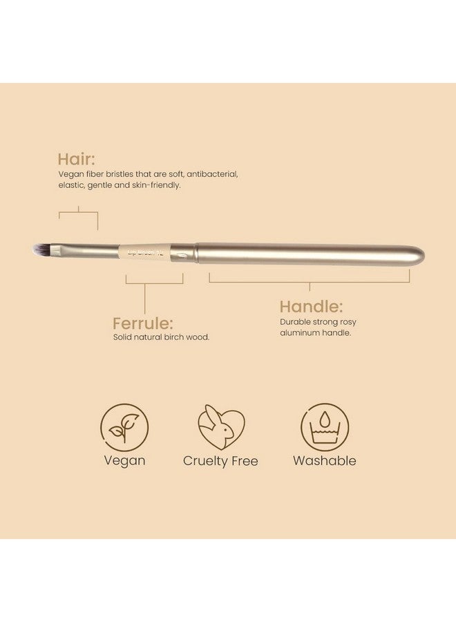 Milagro Beauty Lip Brush 12, Multipurpose Brush For Lip Liner, Lip Gloss, And Matt Lip Color Filling, Tapered Thin Pointed Tip For Precise Application | Lipstick Brush With Cap - Image 3