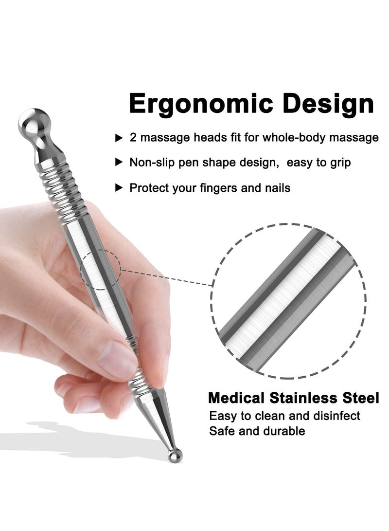 SYOSI Acupuncture Pen Stainless Steel Deep Tissue Massage Tool for Full Body Meridian Pain Relief - Image 2