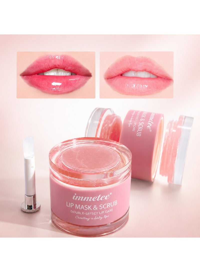 Immetee Lip Scrub & Lip Mask 2-in-1, Exfoliating Lip Scrub for Dead Skin Removal, Deep Moisturizing Lip Mask for Dry & Cracked Lips, Nourishing Lip Care with Applicator Brush - Image 4