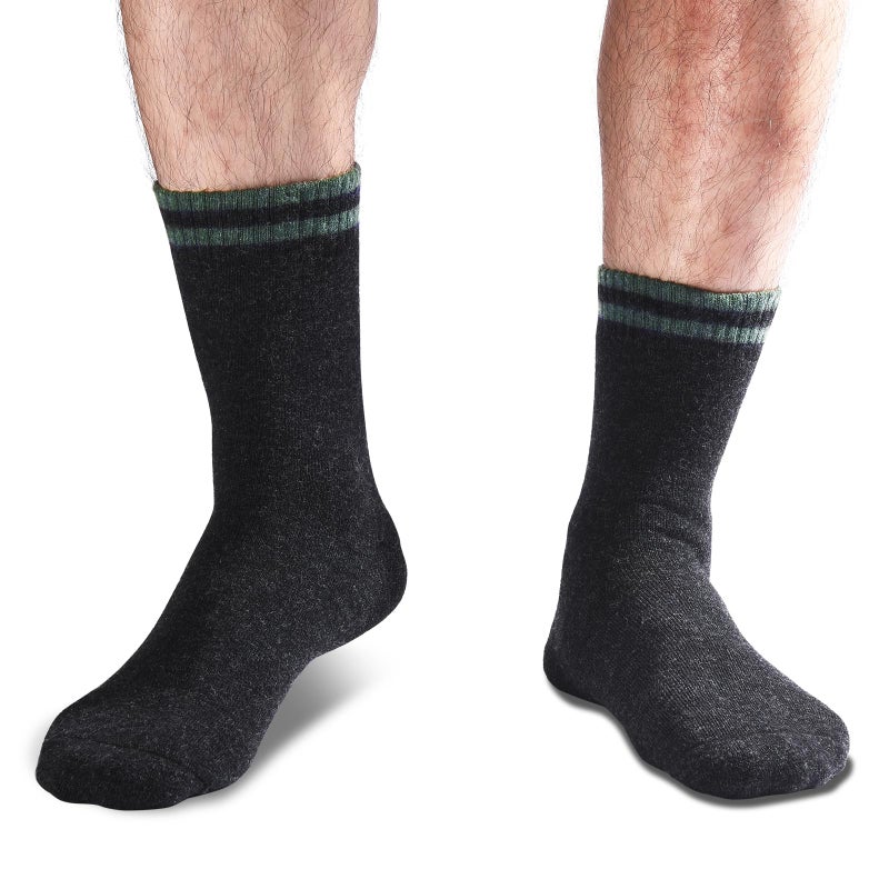 NinetoFiveLife Pack of 4 Mens Merino Wool Socks Winter Hiking Socks Knit Outdoor Recreation Socks Warm Soft and Comfortable - Image 2