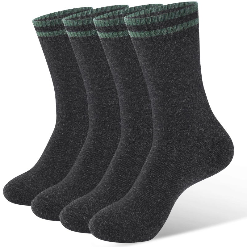 NinetoFiveLife Pack of 4 Mens Merino Wool Socks Winter Hiking Socks Knit Outdoor Recreation Socks Warm Soft and Comfortable - Image 1