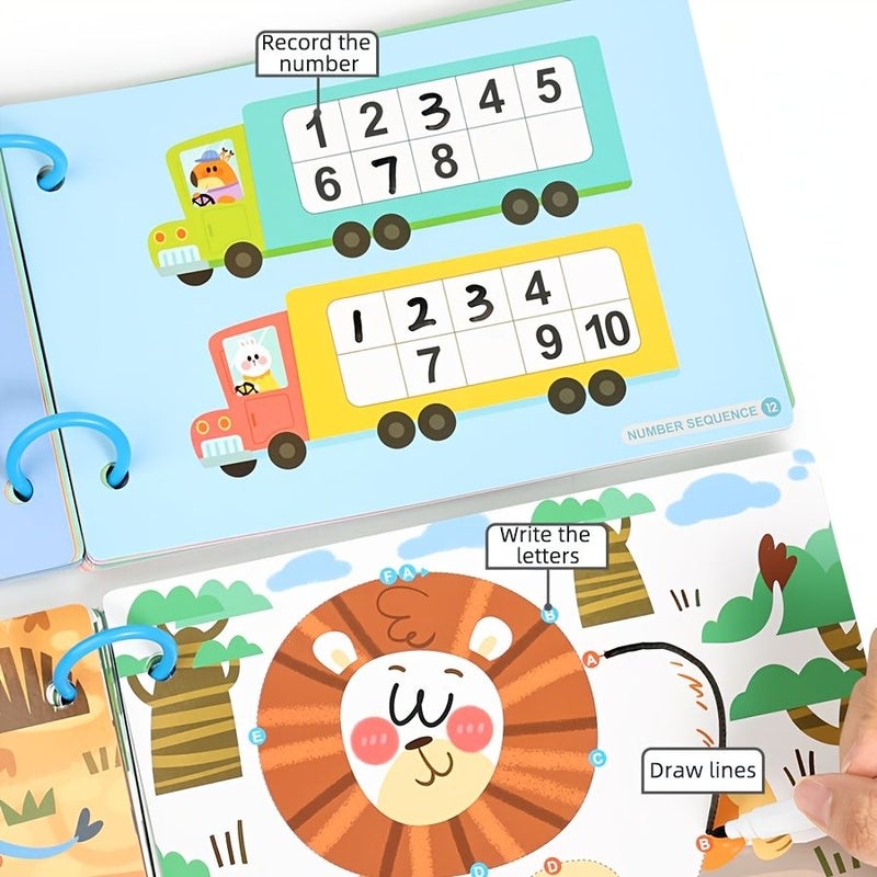 30 Sheets Reusable Handwriting Training Book Digital Number Sensing Tracing Aid - Image 3