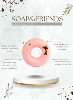 Soap&Friends SPA Bath Bomb Damask Rose | 130g – Rose-Scented Fizzing Bath Bomb for Skin Hydration and Relaxation  - Image 3