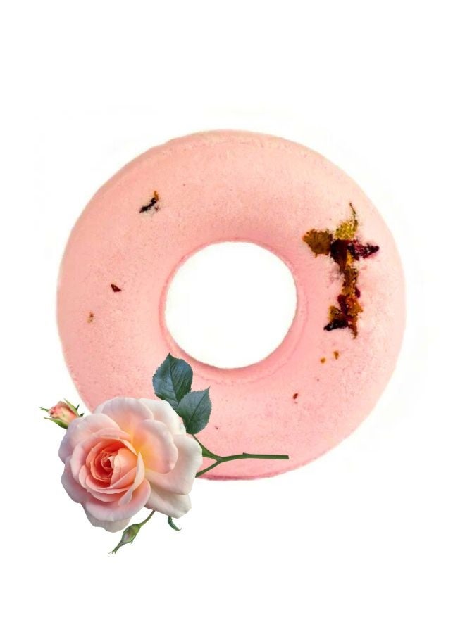 الصابون والأصدقاء قنبلة استحمام سبا برائحة الورد الدمشقي | ١٣٠ غرام - قنبلة استحمام فوارة برائحة الورد لترطيب البشرة واسترخائها - Image 1