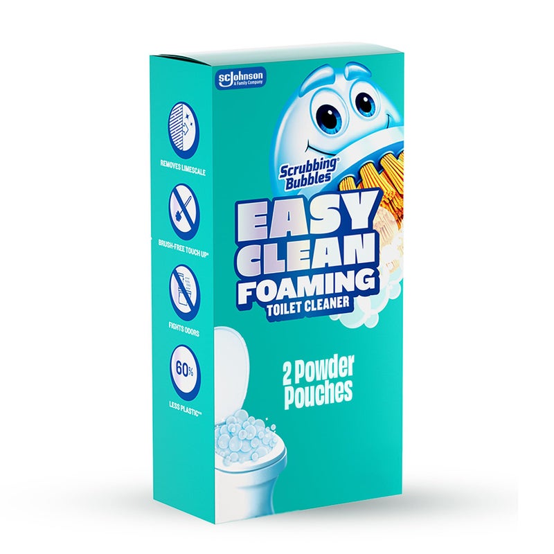 Scrubbing Bubbles Easy Clean Foaming Toilet Bowl Cleaner, Easy Drop In Powder Pouches, 100g (2 Pouches) - Image 1