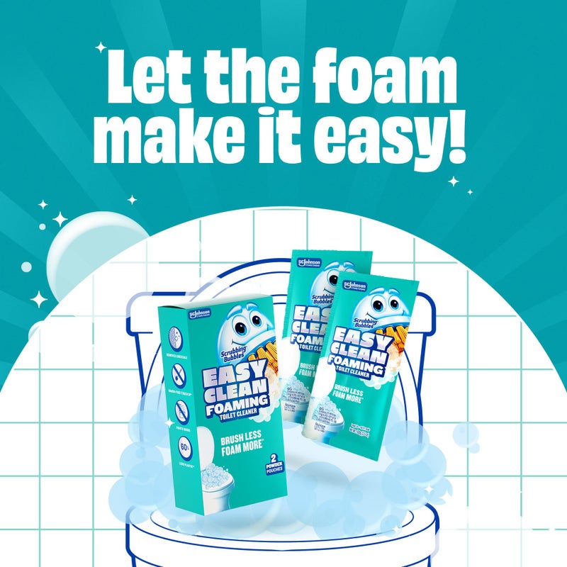 Scrubbing Bubbles Easy Clean Foaming Toilet Bowl Cleaner, Easy Drop In Powder Pouches, 100g (2 Pouches) - Image 2
