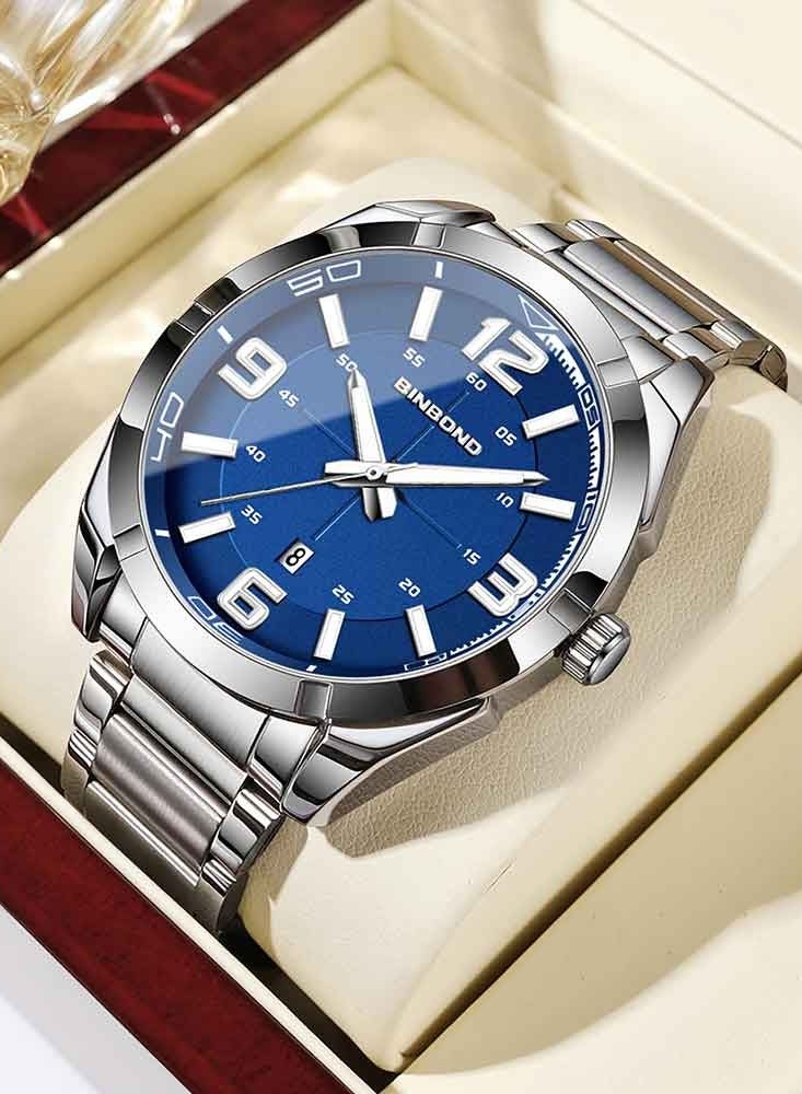 بينبوند ساعة يد رجالية كاجوال عصرية من الكوارتز مقاومة للماء ومضيئة ورياضية للأعمال - Image 1