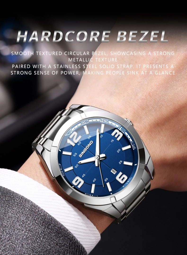 بينبوند ساعة يد رجالية كاجوال عصرية من الكوارتز مقاومة للماء ومضيئة ورياضية للأعمال - Image 3