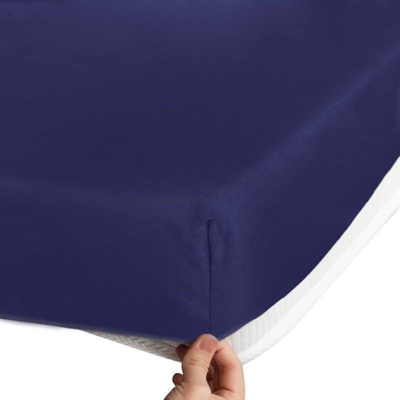 Coldwind صفائح COT 31 "" × 75 "" 2 ورقة مرتبة الحزمة بحجم سرير مزودة بغطاء مزدوج/كامب سرير/RVS سرير/ضيوف غلاف ميكروفيات ناعم وتنفس للطفل البحري - Image 4