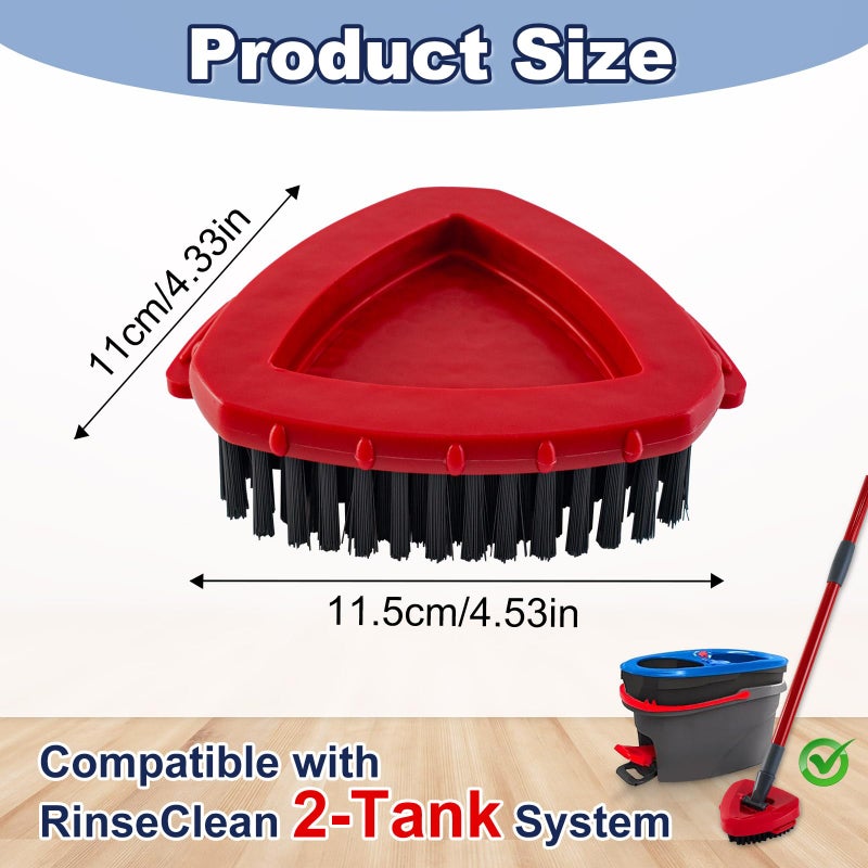 DLAIMI Scrubber Mop Head for Ocedar, Upgrade Scrub Brush for Ocedar, Spin Mop Scrub Brush Head for O Cedar RinseClean 2-Tank, More Bristles Scrub Brush Attachment for Bathroom, Deck, Kitchen Floor Cleaning - Image 2