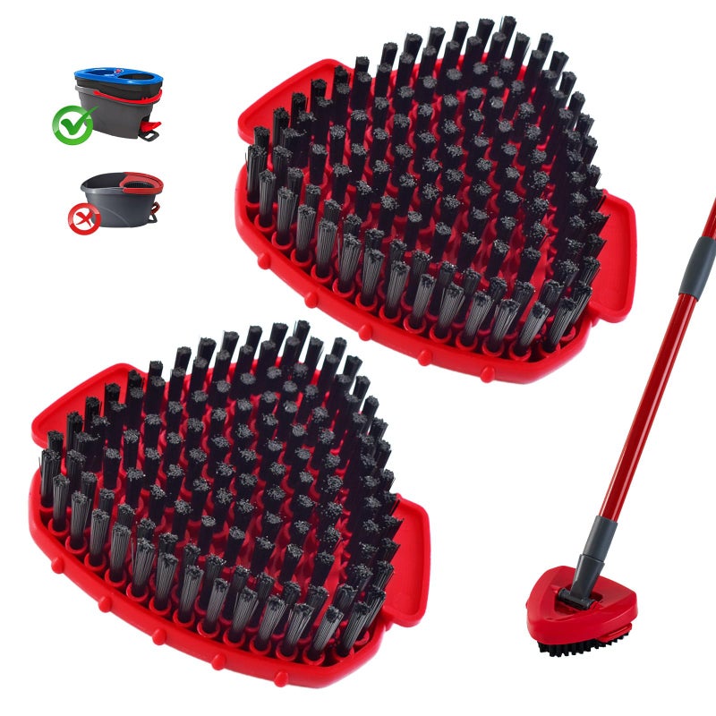 DLAIMI Scrubber Mop Head for Ocedar, Upgrade Scrub Brush for Ocedar, Spin Mop Scrub Brush Head for O Cedar RinseClean 2-Tank, More Bristles Scrub Brush Attachment for Bathroom, Deck, Kitchen Floor Cleaning - Image 1