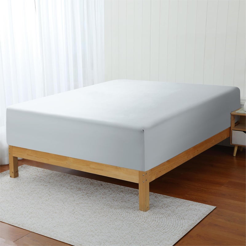 Zaizaihome 2 Pack Bamboo Viscose Cooling Fitted Sheet Full Size Only  400 Thread Count  16"" Deep Pocket Cooling Bottom Sheets for Hot Sleeper  Silky Soft Breathable (Full  Gray  - Image 4