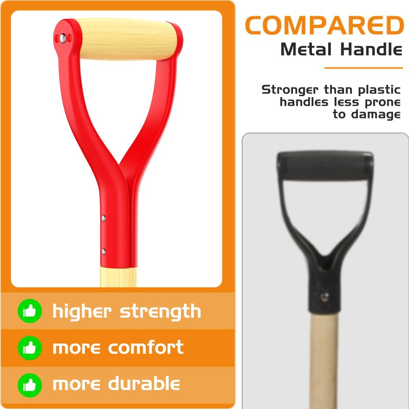 HIGHLIGHT Spade Shovel, Transplanting Spade, Drain Spade, Spade Shovels for Digging, Sharp Shooter Shovel, 45Inch, Steel D-Grip, Wooden Handle, Snow Shovel & Snow Removal Tool - Image 2