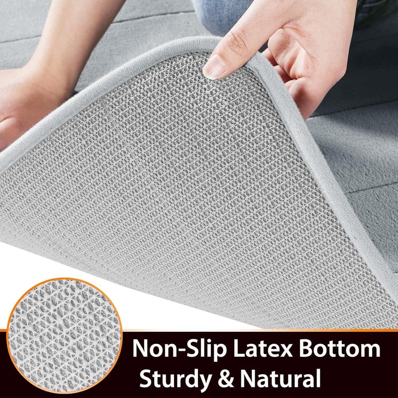 HavenFlix Memory Foam Bath Mat Rug 60 x 40 cm Comfortable Soft NonSlip Super Absorbent Bath Rug Carpet for Bathroom FloorTubShower Quick Drying Bathroom Rug for Floor Grey - Image 5