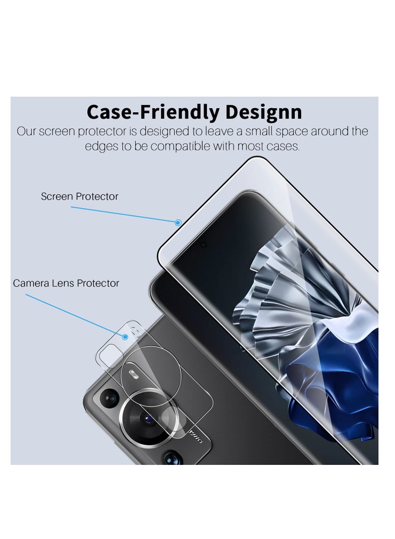 SYOSI Compatible with Huawei P60 / P60 Pro Screen Protector, 2 Pack Tempered Glass Protective Film 2 Pack Camera Lens Protector, Anti-Fingerprint Bubble-Free 9H Hardness Screen Protector - Image 4
