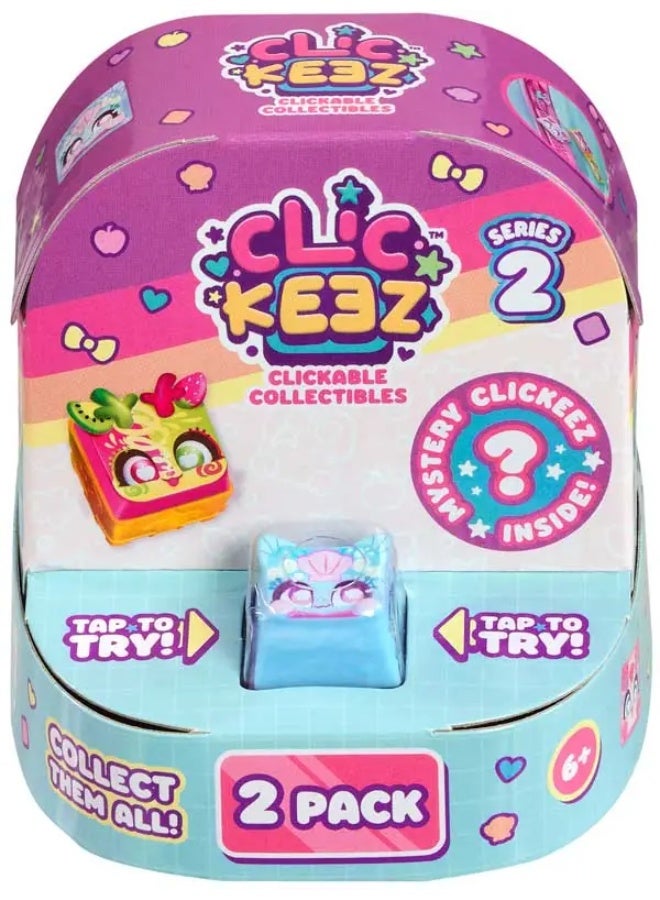 Clickeez Twin Pack - Season 2 | Includes 2 Clickable Keyboard Collectibles! | 70 Characters To Find, Cute Themes & Rare Surprises