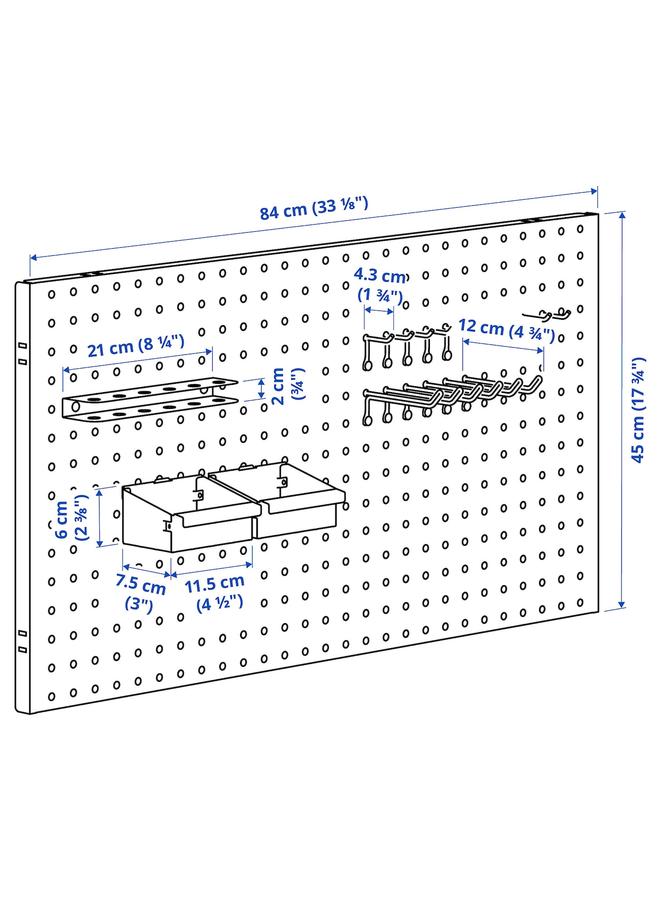 Zaboon 20 Pieces Pegboard Set, Black - Image 2