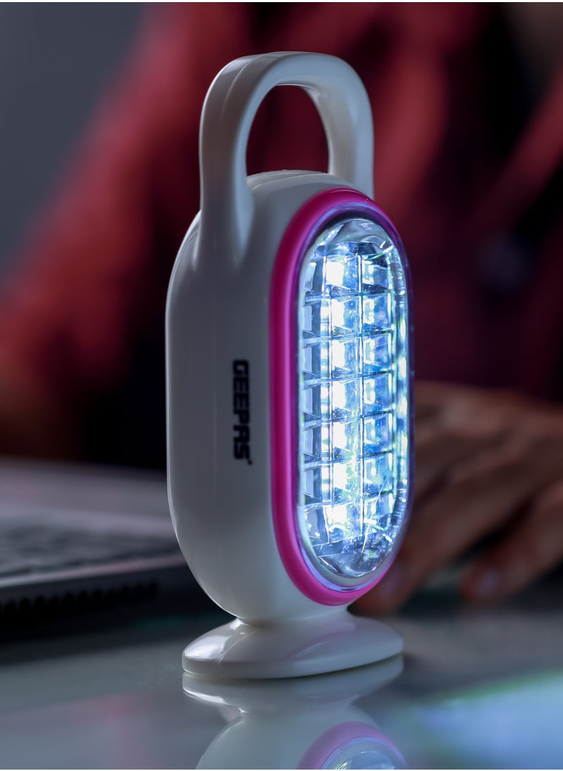 GEEPAS - Geepas LED Emergency Lantern with Solar Panel | Energy Efficient Design, 21 Pieces Hi-Power LEDs, and 5 Hours Working| Compact, Portable and Light-Weight Design with Stand | 2 Years Warranty | GE53033 - Image 1