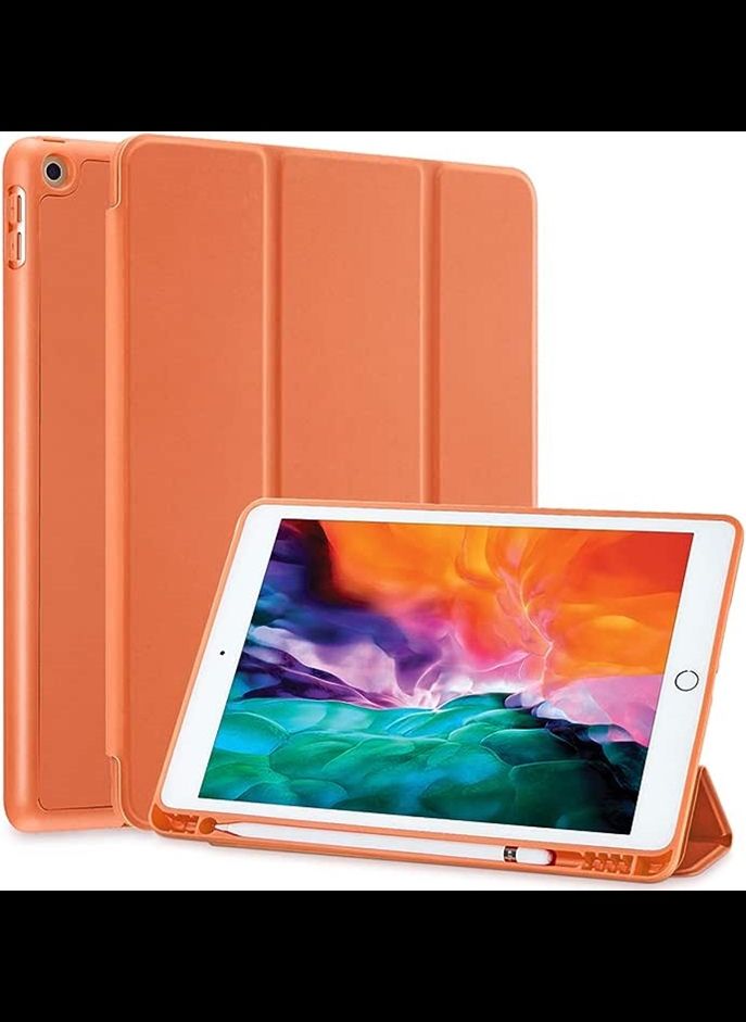Case for iPad 6th/5th Generation 9.7-Inch, 2018/2017 Model Rebound Slim Smart Case with Built-in Pencil Holder, Strong Magnetic Trifold Stand and Auto Sleep/Wake Fit iPad 9.7 Inch (Orange)