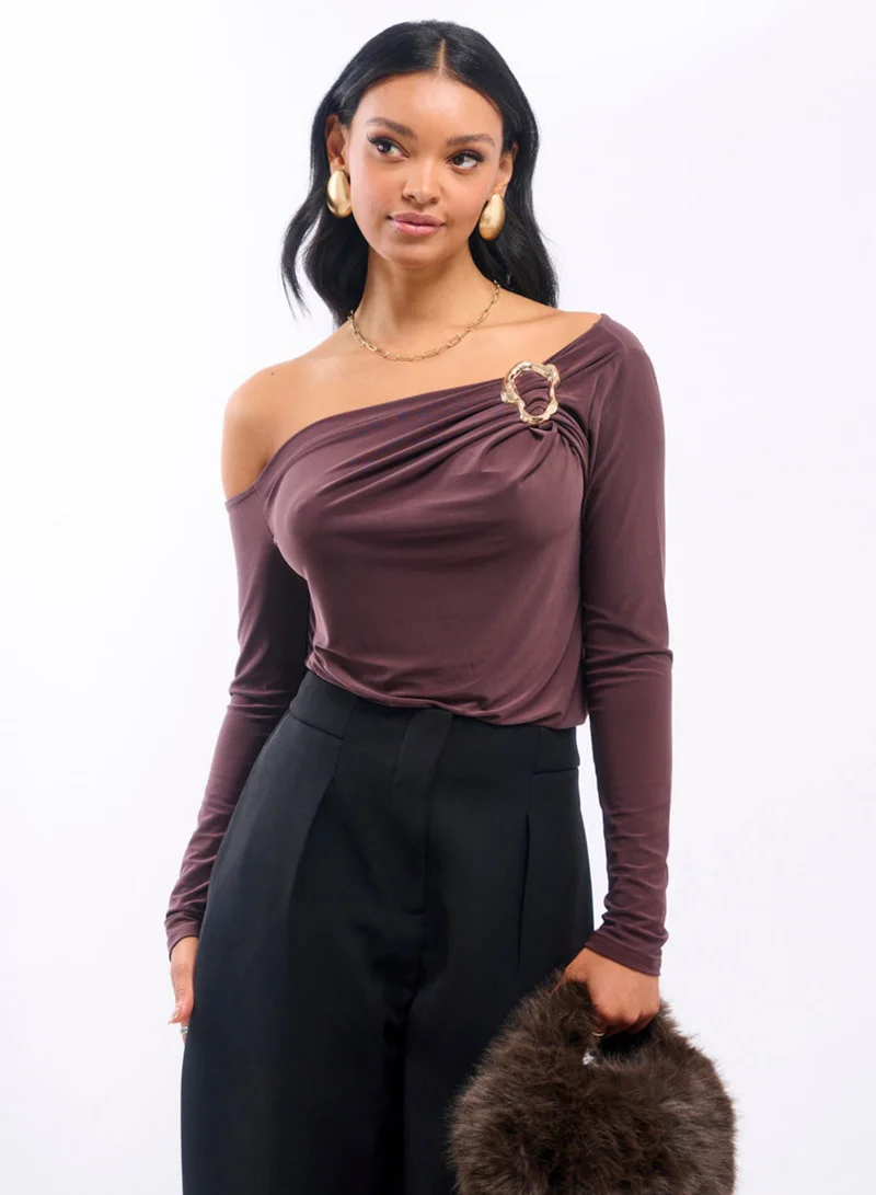 Chocolate Jersey Hardware Top