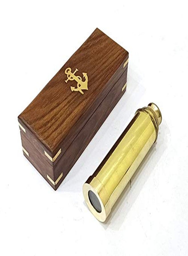 THOR INSTRUMENTS Nautical Brass Spyglass Telescope with Rosewood Box 15" Brass Telescope Rustic Vintage Home Decor Gifts - Image 4