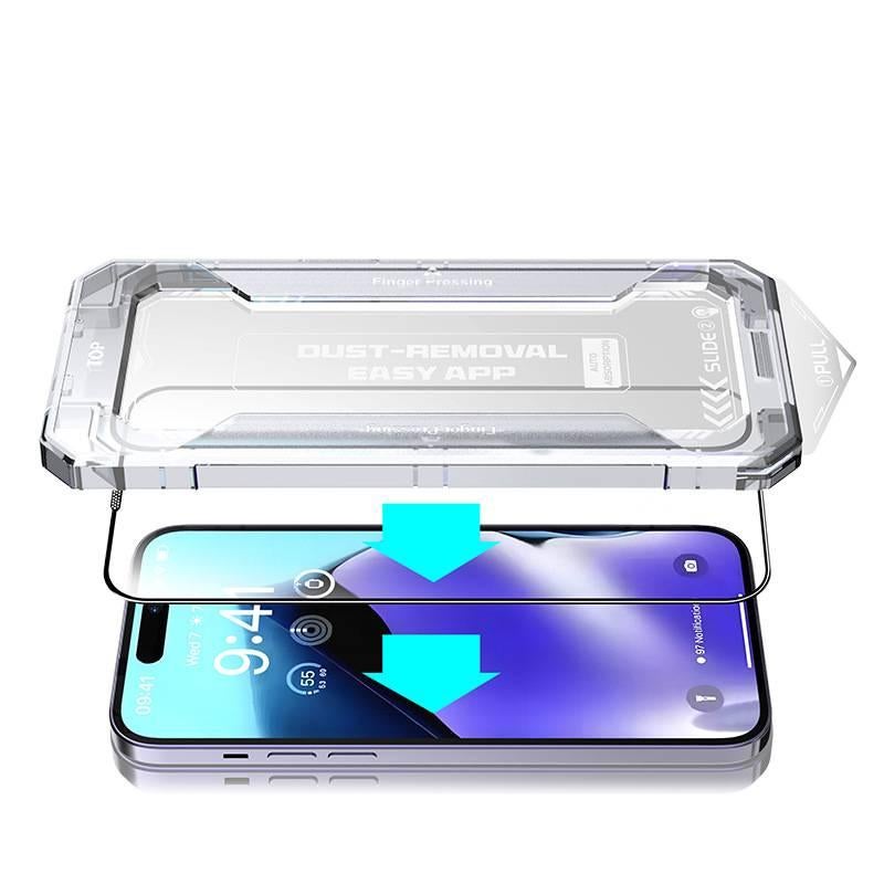MS غطاء هاتف بGlass لـ iPhone 16 / 16 Plus / 16 Pro / 16 Pro Max مع حماية من السقوط ومقاومة بصمات الأصابع مع مقاوم للصدمات مع حماية الخصوصية مع مقاومة الانفجار باللون Electroplated P. - Image 5