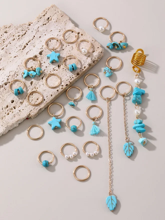 Take Two Pack of 24 - Blue Bow Hair Jewelry