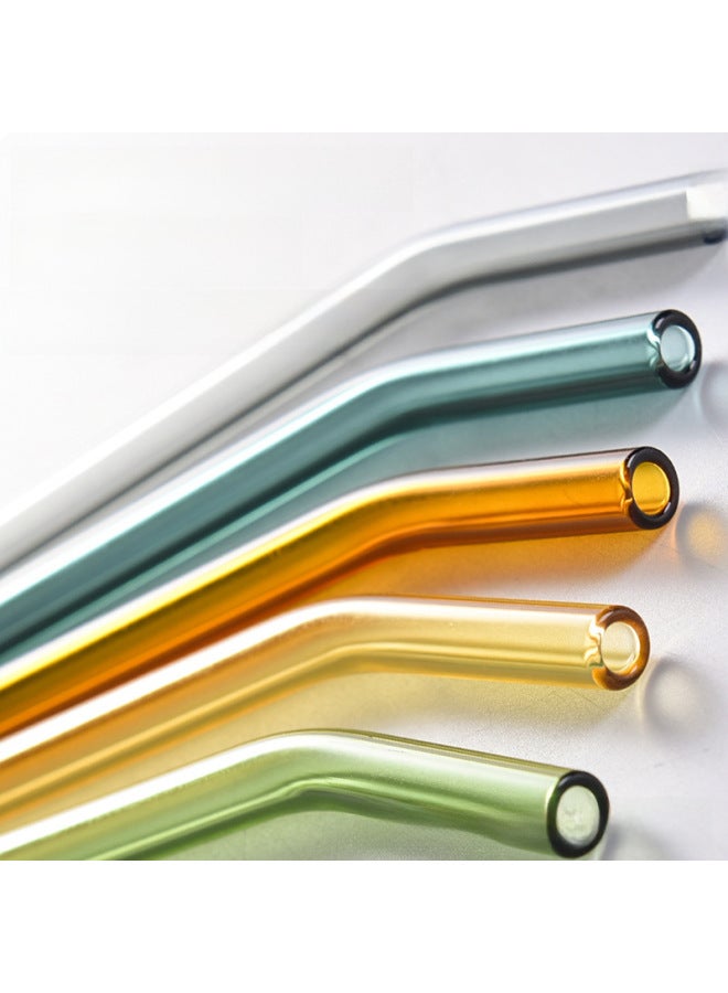 Factory Direct Glass Straw Transparent Color High Temperature Resistant Straw Creative Milk Tea Drink Glass Straw-Color:Elbow Black 8mm 20cm - Image 3