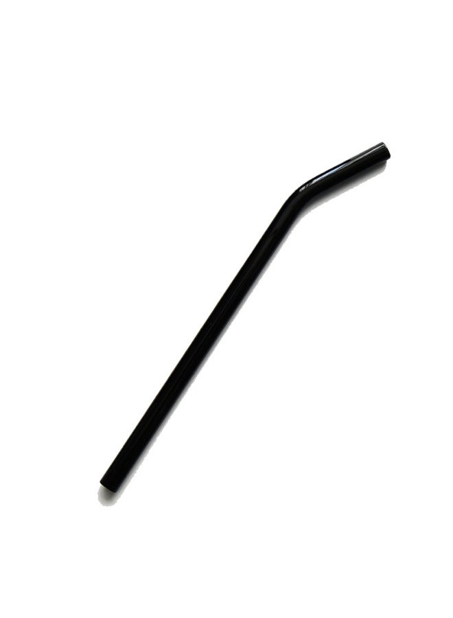 Factory Direct Glass Straw Transparent Color High Temperature Resistant Straw Creative Milk Tea Drink Glass Straw-Color:Elbow Black 8mm 20cm - Image 1