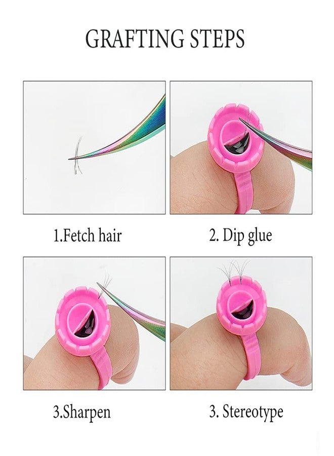 DonLeeving Lashes Fan Glue Cups, Quick Cup for Sharpening or Closing Volume Fans Eyelash Extensions, Glue Holder and Lash Organizer Tool (Red) - Image 4