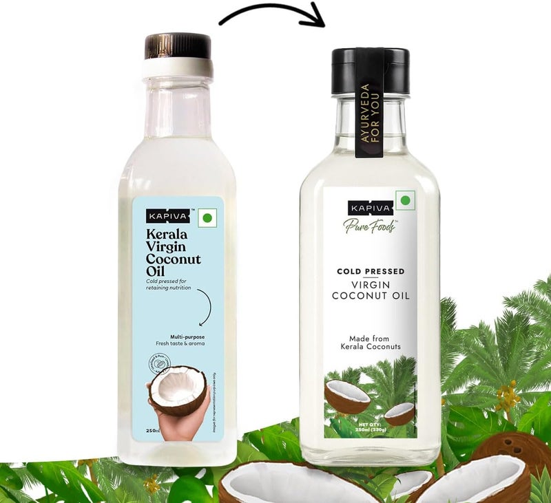 Kapiva Virgin Cold-Pressed Coconut Oil 250ml - 100% Pure, Unrefined, Organic & Edible - Image 2