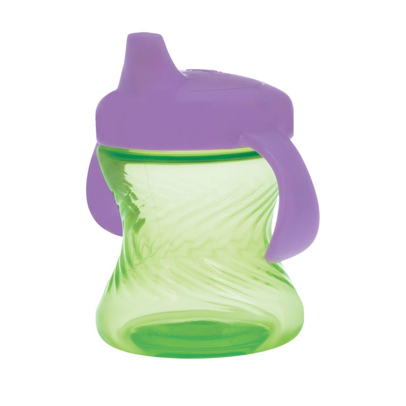 Nuby 2-Handle No-Spill Hard Spout Sippy Cup with Easy Grip - (3-Pack) 7 oz - Baby Sippy Cup with Controlled Sipping for 6+ Months - Pink/Purple/Green - Image 3