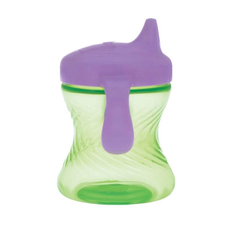 Nuby 2-Handle No-Spill Hard Spout Sippy Cup with Easy Grip - (3-Pack) 7 oz - Baby Sippy Cup with Controlled Sipping for 6+ Months - Pink/Purple/Green - Image 2