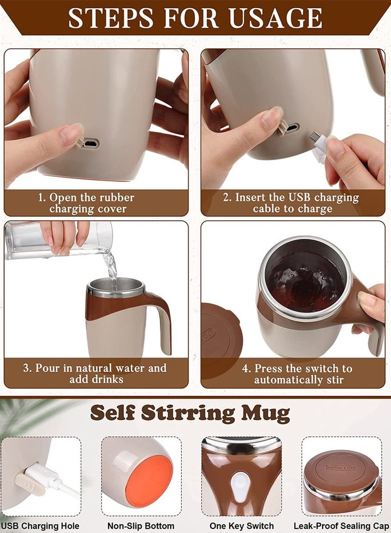 قطوب متعددة الوظائف مغنطة التحريك كأس قابلة للشحن الذاتي التحريك فنجان القهوة - التحريك التلقائي كأس التحريك مع التحريك القهوة والكاكاو ، الخ . - Image 4