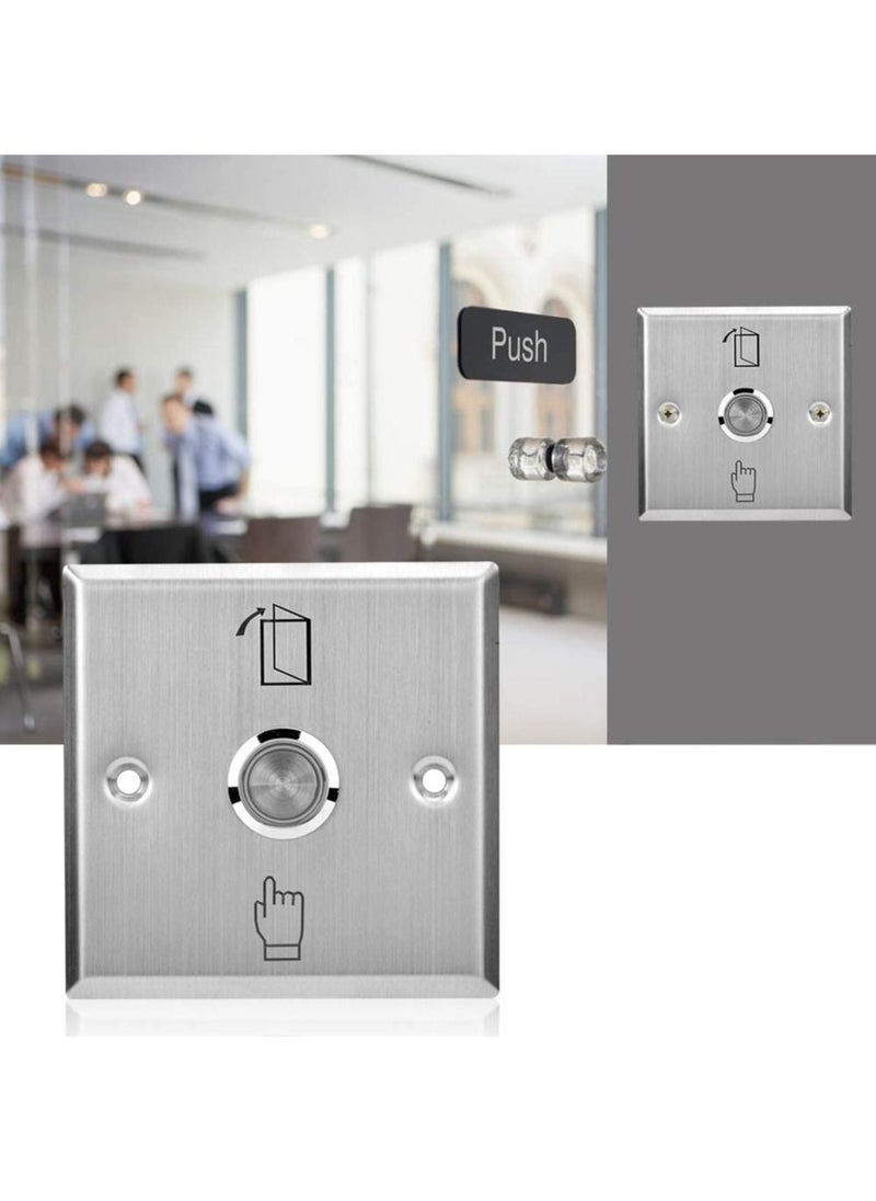 Rubik - Door Exit Push Button Control Switch Stainless Steel Panel Input DC12V Output NO/COM for Access Control Door Release and Electronic Locks - Image 1