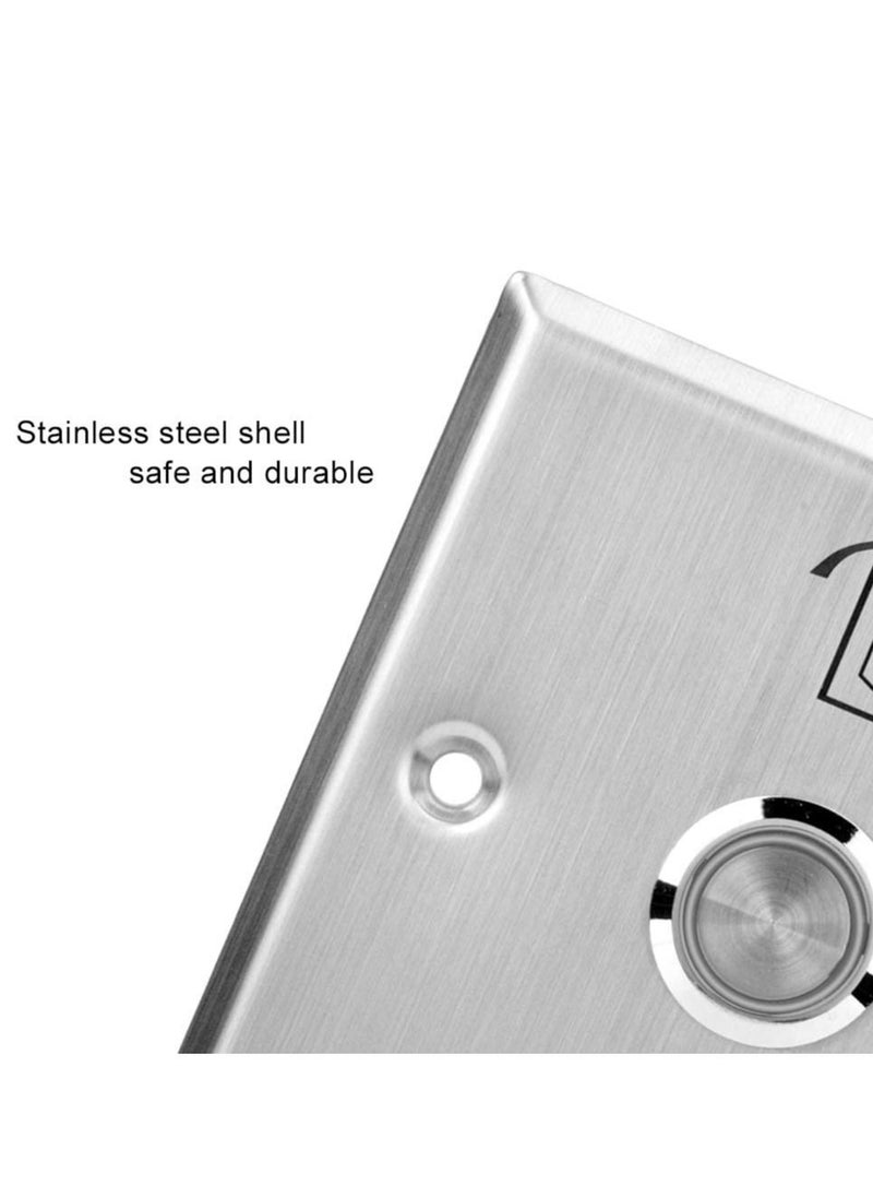Rubik - Door Exit Push Button Control Switch Stainless Steel Panel Input DC12V Output NO/COM for Access Control Door Release and Electronic Locks - Image 1