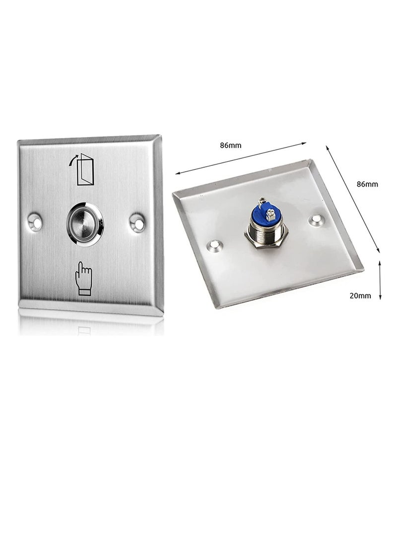 Rubik - Door Exit Push Button Control Switch Stainless Steel Panel Input DC12V Output NO/COM for Access Control Door Release and Electronic Locks - Image 1