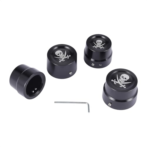 Bravema 4Pcs Axle Nut Cover, Motorcycle Front & Rear Axle Caps Bolt Set Fit for Harley Touring V-Rod Dyna Softail Sportster XL 883 1200 - Image 3