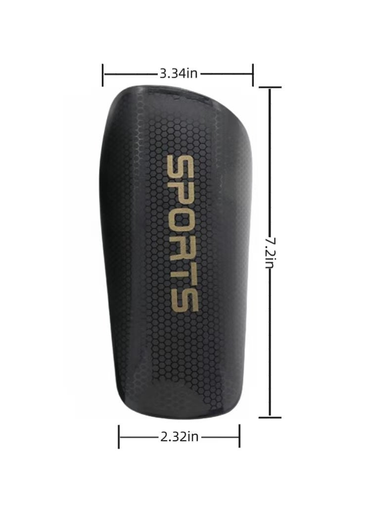 Sports Four Piece Set Skidproof Soccer Socks Nylon Pocket Shin Guard Sleeves Calf Compression Socks For Soccer Football  Adjustable Shin Guard Straps(Black) - Image 4