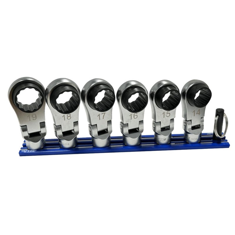 VIM 6 PC. 12PT Nano Flex Offset RATCHETING Attachment Set - 3/8" Drive (14-19MM) - Image 2