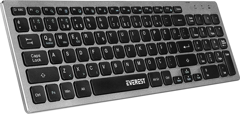 Everest KB-BT88 Black/gray Bluetooth Ultra Thin Q Mac/win/android/ios Compatible Wireless Keyboard