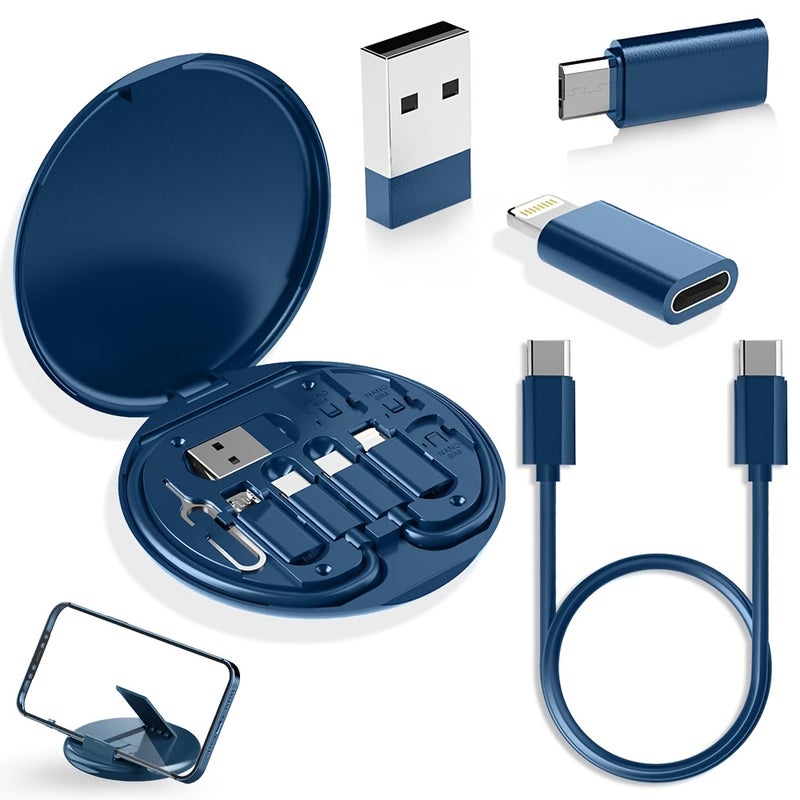 طقم شحن سريع متعدد الوظائف خمسة في واحد مع صندوق تخزين، معتمد من MFI، USB إلى Lightning، 60 واط - Image 1