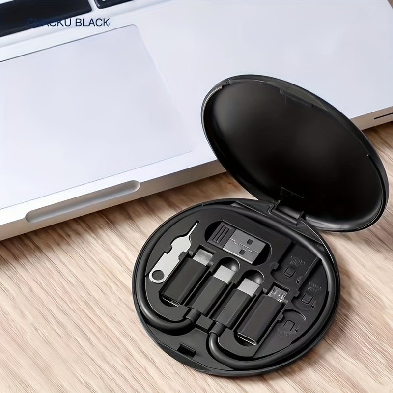 طقم شحن سريع متعدد الوظائف خمسة في واحد مع صندوق تخزين، معتمد من MFI، USB إلى Lightning، 60 واط - Image 4