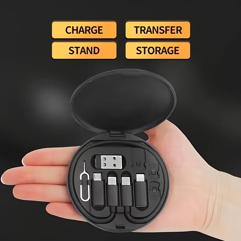 طقم شحن سريع متعدد الوظائف خمسة في واحد مع صندوق تخزين، معتمد من MFI، USB إلى Lightning، 60 واط - Image 5
