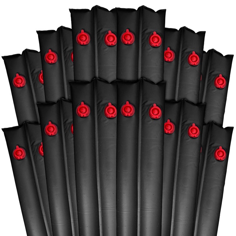 Robelle 8 ft 12Pack Extra Heavy Duty Black Double Chamber Pool Cover Weights 42 MM Thick Vinyl Pool Water Bags Water Tubes