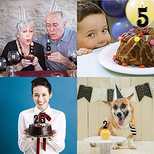 XNOVA Black Number 3 Birthday Candles 3rd Three Third Year Bady Roman Numberal Cool Cake Happy Candle for Kids Men Women No 10 30 31 32 33 34 35 36 37 38 39 - Image 3