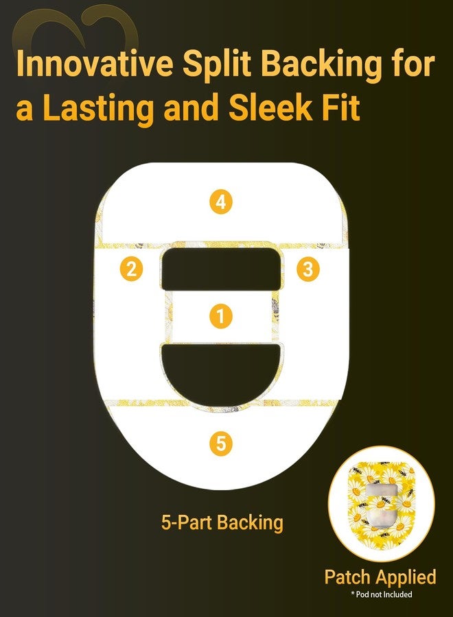Amolyfe Omnipod 5 & Dash Adhesive Patches Waterproof, Amolyfe 20 Pack Omnipod Overpatches with Stretchable Strap, Breathable, Long-Lasting Medical Adhesive, Premium Hinged Tin (Butterfly) - Image 5