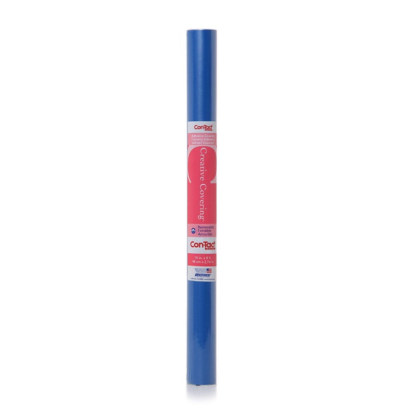 ConTact Brand Creative Covering SelfAdhesive Shelf Liner MultiPurpose Vinyl Roll Easy to Use and Apply 18 x 9 Royal Blue