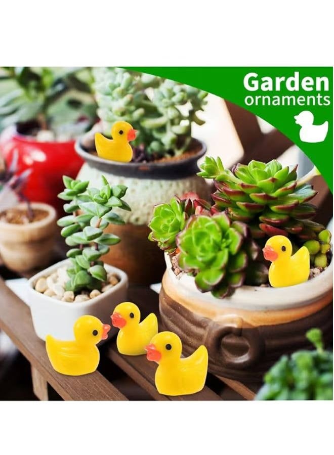 100 قطعة من بط الراتينج الصغير، مجموعة بط صغيرة للديكور المصغر في أصيص، حوض أسماك الحديقة في أصيص، بيت دمية الحديقة، تزيين الكعك، مجموعة سلايم DIY، ألعاب حفلات سحرية حرفية - Image 3